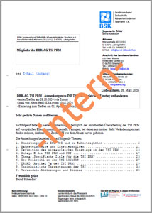 Bild der stark verkleinerten Seite eines Schreibens innerhalb der DBR-AG TSI PRM (8 Themen, 41 Seiten)