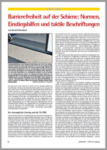 Bild einer stark verkleinerten Seite eines Artikels im Stadtverkehr 1-2/2025